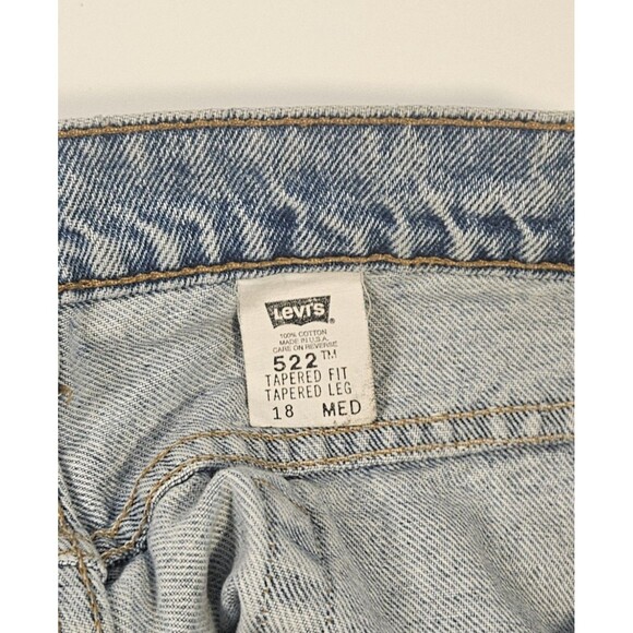 Vintage Levis 522 Jeans Womens 18 Blue Tapered Fit High Rise Tapered Leg USA 90s - Picture 3 of 8